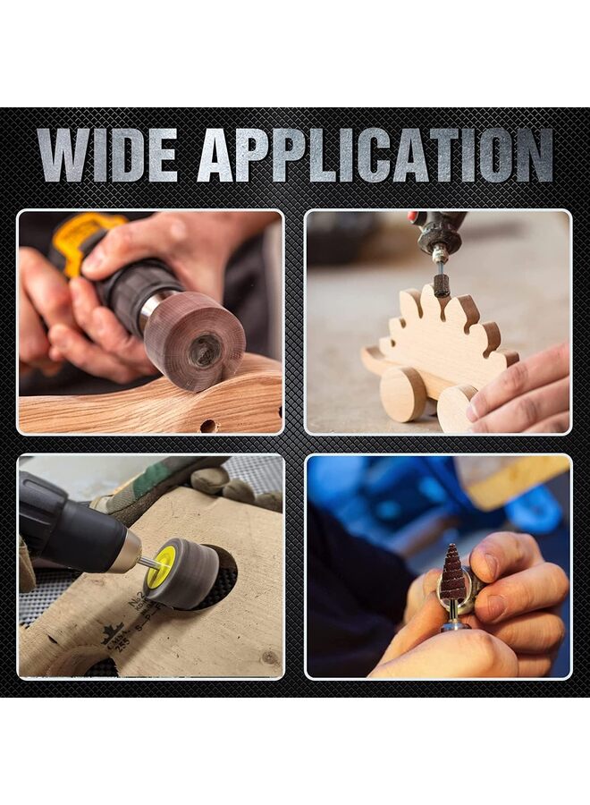 Abrasive Flap Wheel Sander Set, 1/4”Shank Flap Sander for Drill, Flap Wheel Sander Drill Attachment, 80 Grit Flap Wheels - Image 4