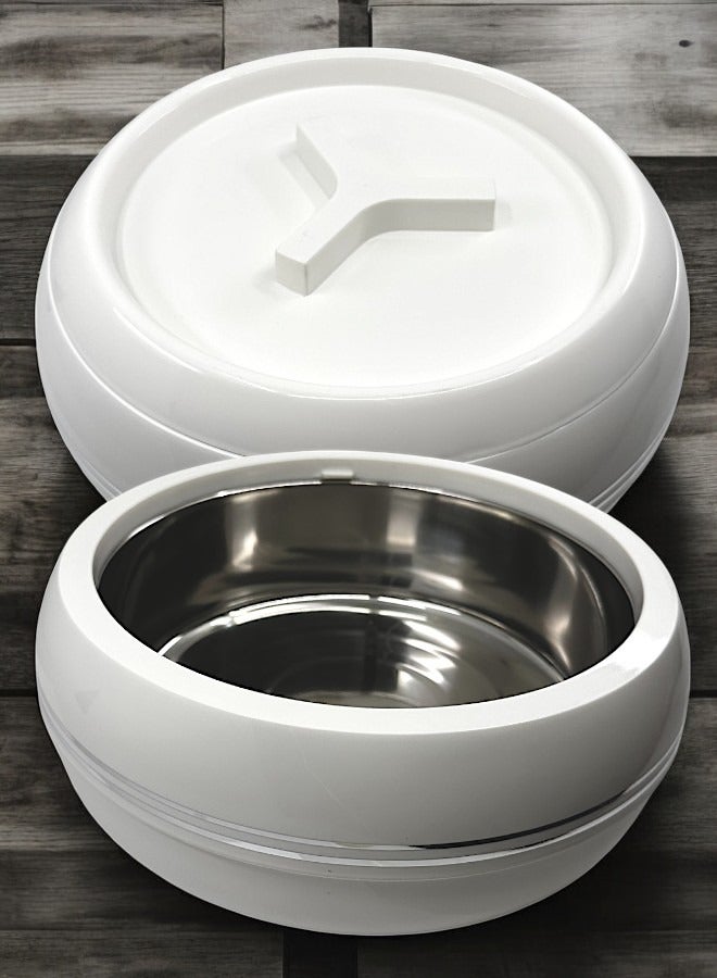 JAYPEE Palazio 2 Piece Food Warmer Insulated Casserole Hot Pot Set White -2500ml each - Image 2