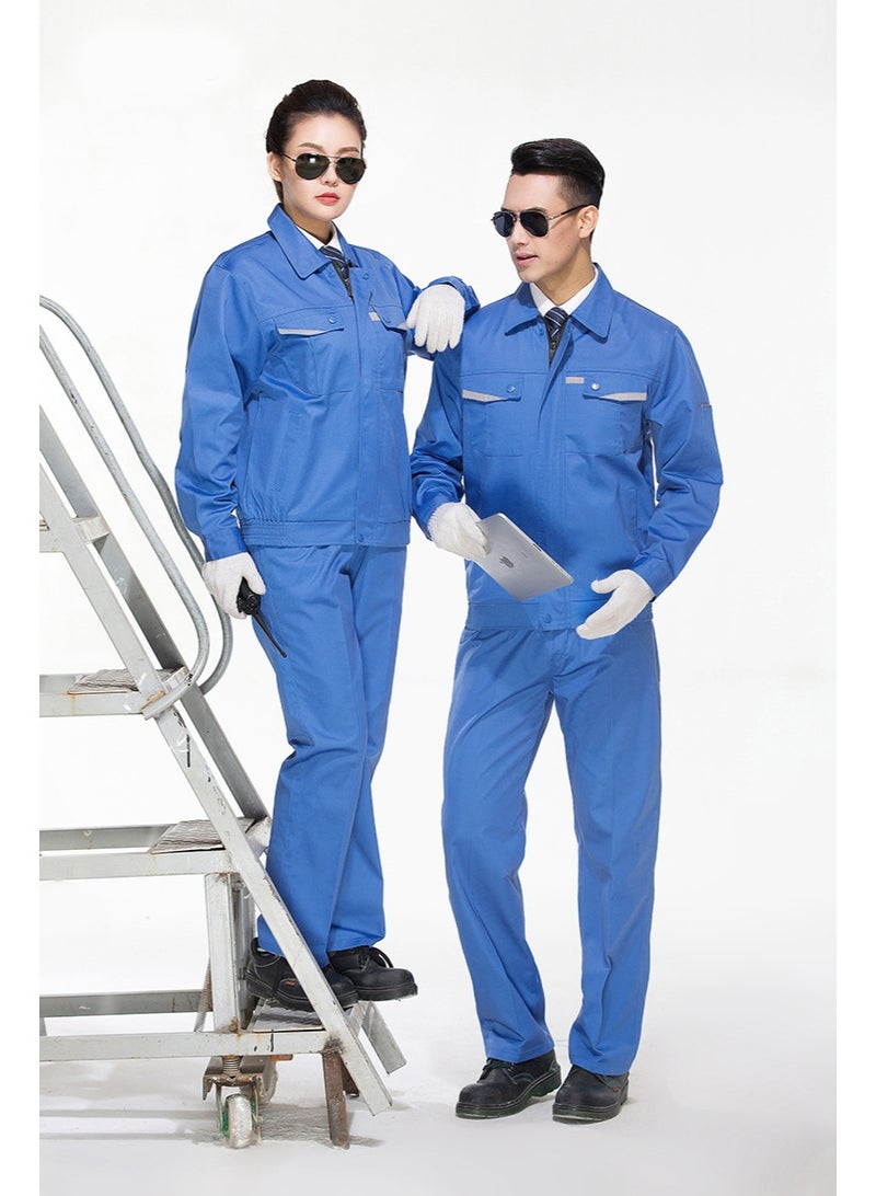 NIBEMINENT Spring Autumn Work Clothing Set Men Women Jacket+Pants Machine Repairman Welder Suit Workshop Coverall Durable Worker Uniforms - Image 1