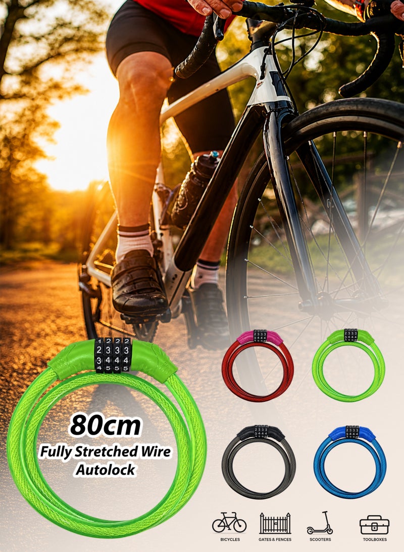 DBLEW Bicycle Combination Lock – Durable 4-Digit Code Lock for Bikes, Scooters & E-Bikes, Anti-Theft Steel Cable - Image 1