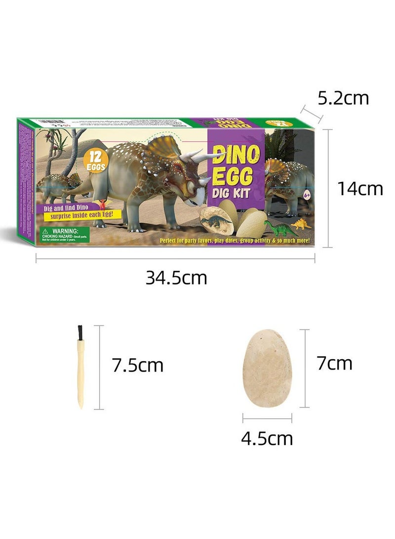 Arabest Dinosaur Eggs Dig Kit 12 Pack Discover 12 Different Dinos Archaeology and Paleontology Toy Dino Egg Excavation Kit STEM Toys for Boys Girls Kids Gift - Image 3