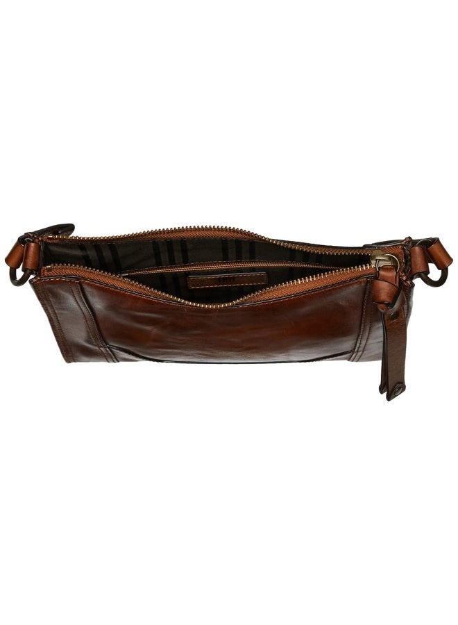 Frye Melissa Zip Leather Crossbody, Cognac, One Size - Image 5