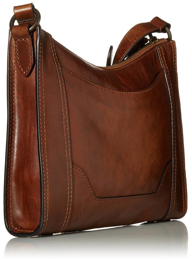 Frye Melissa Zip Leather Crossbody, Cognac, One Size - Image 3
