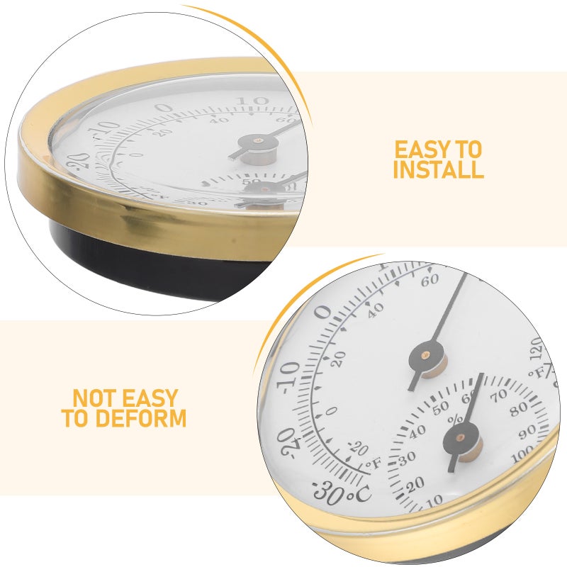 Mini High Precision Pointer Hygrothermograph Durable Multiple Use Sensor Thermometer Hygrometer (Golden) - Image 3