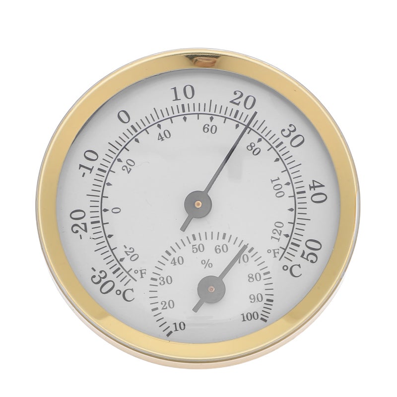 Mini High Precision Pointer Hygrothermograph Durable Multiple Use Sensor Thermometer Hygrometer (Golden) - Image 1