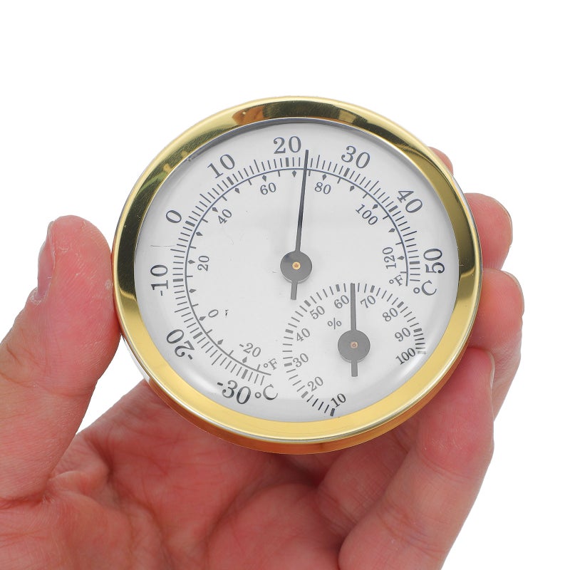 Mini High Precision Pointer Hygrothermograph Durable Multiple Use Sensor Thermometer Hygrometer (Golden) - Image 4