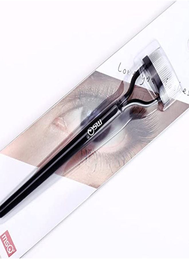 MSQ - Lash Comb Eyebrow Brush Msq Eyelash Separator Mascara Applicator Eyelash Definer With Comb Cover Arc Designed Cosmetic Brushes Tool Black - Image 1