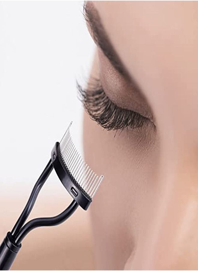 MSQ - Lash Comb Eyebrow Brush Msq Eyelash Separator Mascara Applicator Eyelash Definer With Comb Cover Arc Designed Cosmetic Brushes Tool Black - Image 1