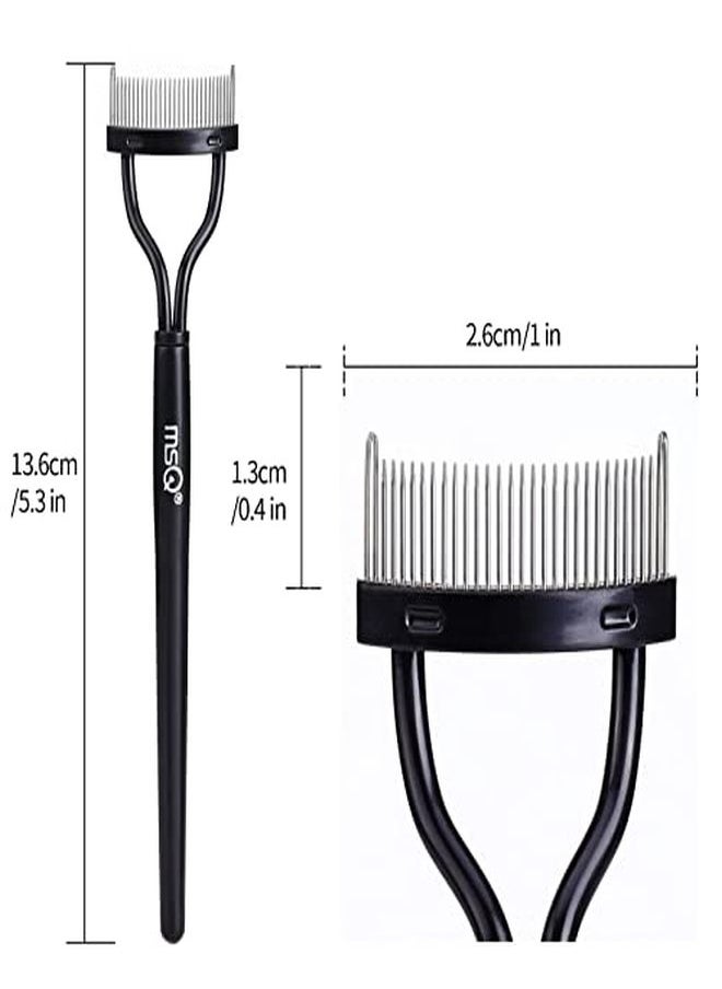 MSQ - Lash Comb Eyebrow Brush Msq Eyelash Separator Mascara Applicator Eyelash Definer With Comb Cover Arc Designed Cosmetic Brushes Tool Black - Image 1