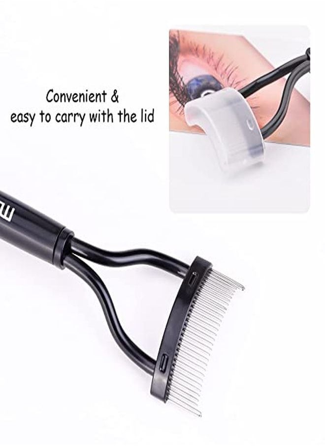 MSQ - Lash Comb Eyebrow Brush Msq Eyelash Separator Mascara Applicator Eyelash Definer With Comb Cover Arc Designed Cosmetic Brushes Tool Black - Image 1
