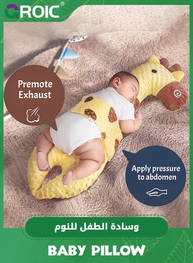 GROIC Baby Pillow for Sleeping,Baby Sleep Pillow, Body Hugging with Fixing Belt Nursing Anti Roll Soothing Side Sleeper Relieve Intestinal Flatulence Newborn Infant - Image 3
