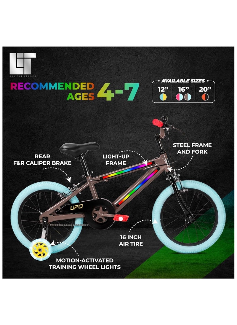 LIT - LIT UFO 16 Kids Bike with Signature In-Frame LED Lights for Boys and Girls available - Image 1