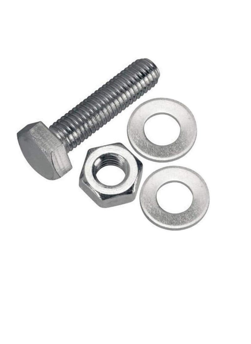 Generic 12 pcs Hex Head Screw Bolts Nuts & Washers Fully Thread GI Plain Finish Bolt Set. (16, 80MM)  - Image 3