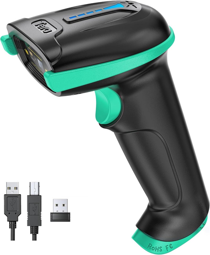 Tera Barcode Scanner 1D Wireless with Battery Level Indicator Versatile 2-in-1 (2.4Ghz Wireless+USB 2.0 Wired) 328 Feet Transmission Distance Rechargeable Barcode Reader USB Handheld Bar Code Scanner - Image 1