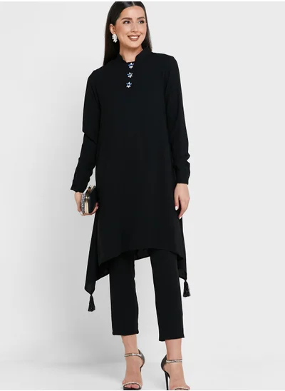 Khizana Asymmetrical Longline Tunic & Pant Set