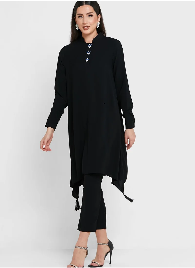 Khizana Asymmetrical Longline Tunic & Pant Set