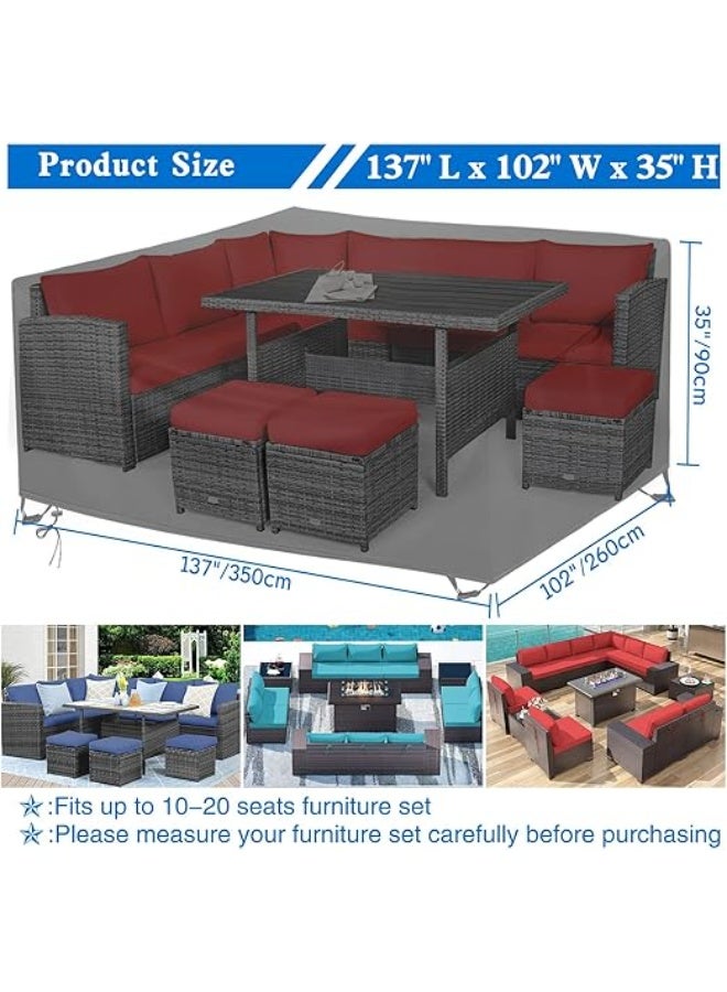 Outdoor Patio Furniture Covers Waterproof,  Outdoor Table and Chair Cover for Rain, UV, Snow and Dust, Extra Large Tear Resistant Patio Furniture Cover - Image 2