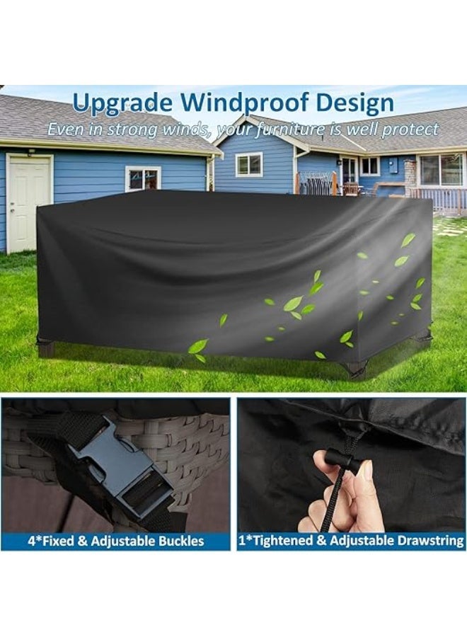 Outdoor Patio Furniture Covers Waterproof,  Outdoor Table and Chair Cover for Rain, UV, Snow and Dust, Extra Large Tear Resistant Patio Furniture Cover 300X150X80 - Image 1