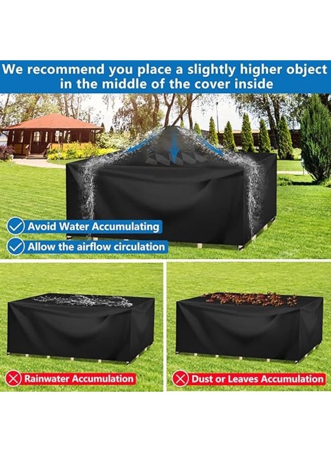 Outdoor Patio Furniture Covers Waterproof,  Outdoor Table and Chair Cover for Rain, UV, Snow and Dust, Extra Large Tear Resistant Patio Furniture Cover 300X150X80 - Image 4