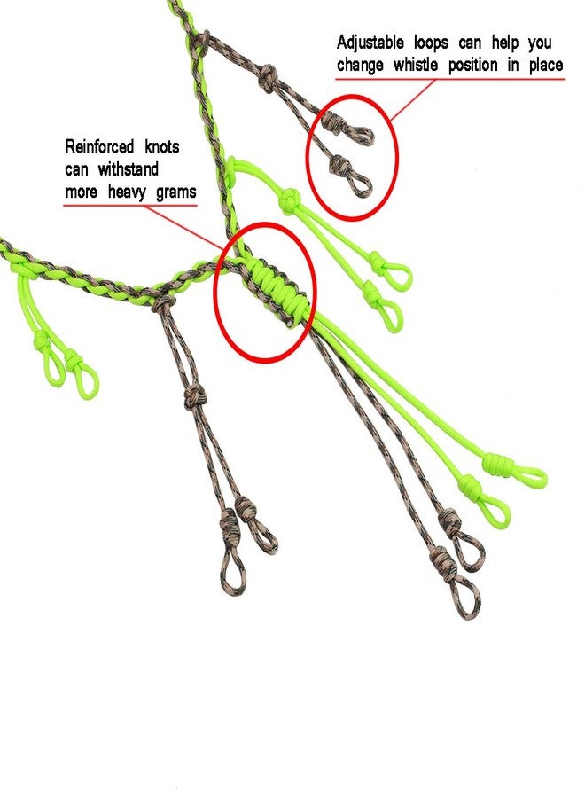 PSKOOK Duck Call Lanyard Paracord Hunting Goose Calls 12 Adjustable Loops Outdoor Predator Gear for Pheasant Waterfowl Hand Braided Necklace - Image 2