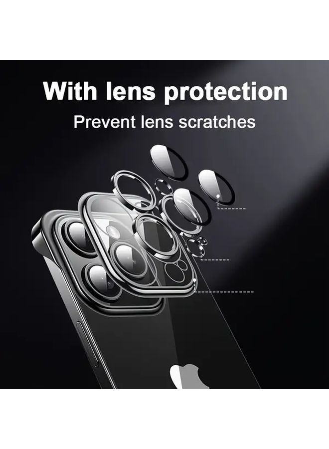 جراب حماية شفاف ومقاوم للصدمات لهاتف iPhone 16 Pro أسود فائق النحافة مع حماية للكاميرا - Image 5