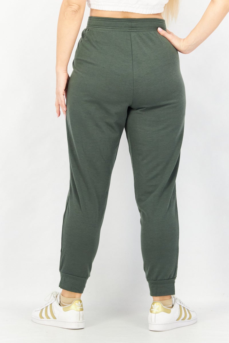 Eddie Bauer Women 2 Pieces Wide Leg Plain Trouser Pants, Black/Olive  - Image 5