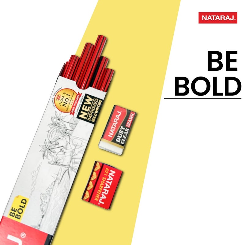 Nataraj 621 Pencils Smooth and Reliable Writing Lightweight Pencil With Comfortable Grip Extra Smooth Writing Use For SchoolCollege Student Professionals Pencils for Students 10 Pcs Pack