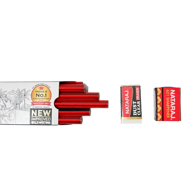 Nataraj 621 Pencils Smooth and Reliable Writing Lightweight Pencil With Comfortable Grip Extra Smooth Writing Use For SchoolCollege Student Professionals Pencils for Students 10 Pcs Pack