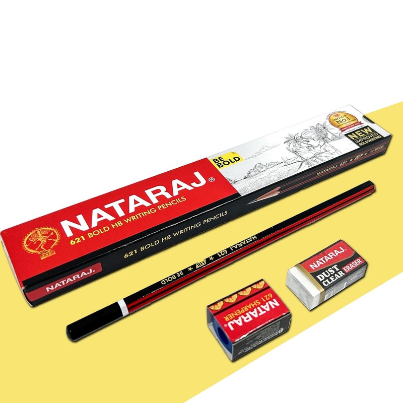 Nataraj 621 Pencils Smooth and Reliable Writing Lightweight Pencil With Comfortable Grip Extra Smooth Writing Use For SchoolCollege Student Professionals Pencils for Students 10 Pcs Pack