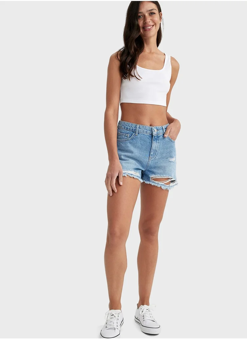 DeFacto High Waist 100% Denim Short