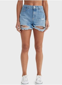 DeFacto High Waist 100% Denim Short  - Image 3