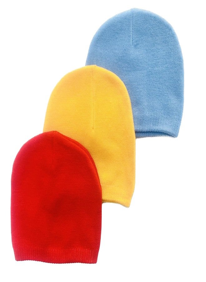Wavva® Unixex Woolen Cap Set for Kids,Infant,Baby and Toddler Head Warmer, Skull Caps Winter Protection, for Age 6 to 24 Months (Multi-Color) (3) - Image 1