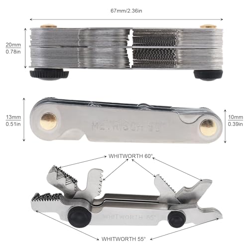 OriGlam Screw Thread Pitch Cutting Gauge Tool, Stainless Steel Metric Screw Pitc - Image 3