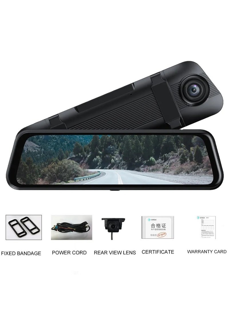 Car Front Mirrors Equipped With A 4K Front And Rear Dash Cam - From Denx