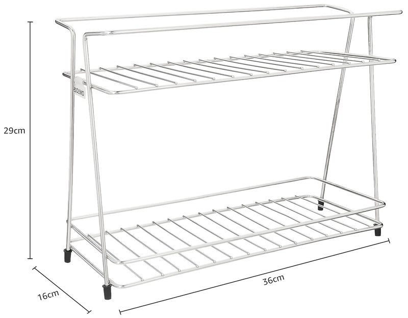 Brand - Solimo Solimo TwoTier Countertop Kitchen Rack Stainless Steel 36 Cm X 29 Cm X 16 Cm Tiered Shelf - Image 5