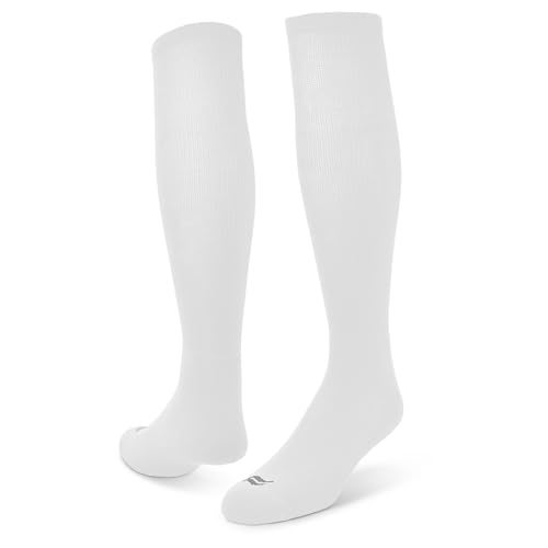 Sof Sole All Sport Over-the-Calf Team Athletic Performance Socks (2 Pair), Medium, White - Image 4