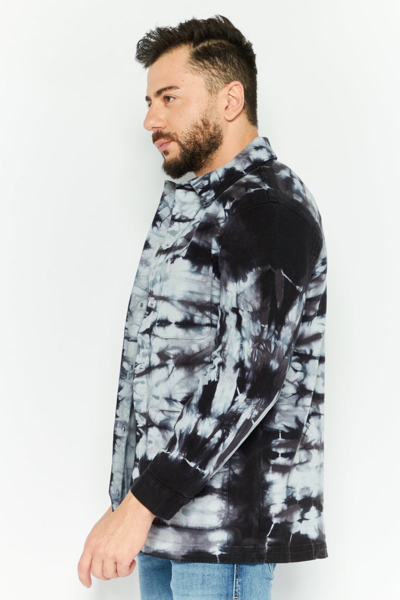Wrangler Men Tie Dye Long Sleeve Denim Jacket, Multicolor  - Image 3