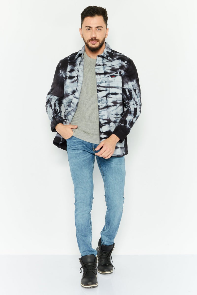 Wrangler Men Tie Dye Long Sleeve Denim Jacket, Multicolor - Image 2