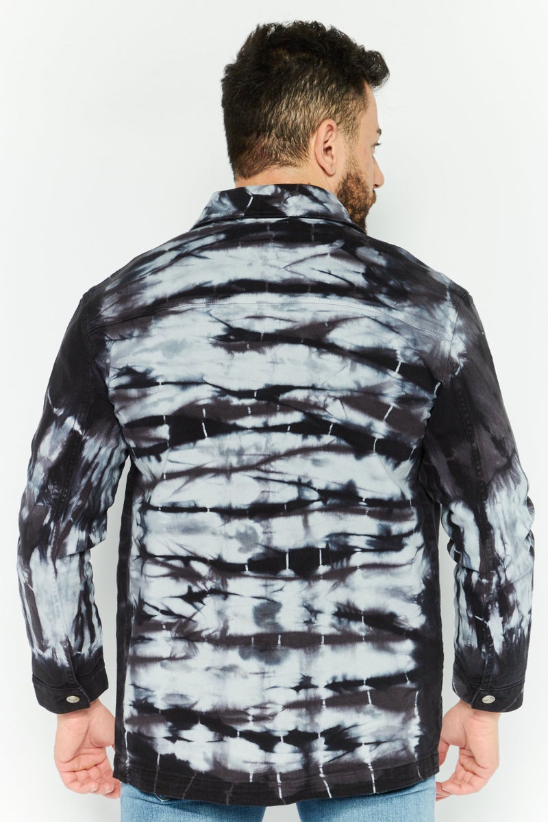 Wrangler Men Tie Dye Long Sleeve Denim Jacket, Multicolor - Image 4