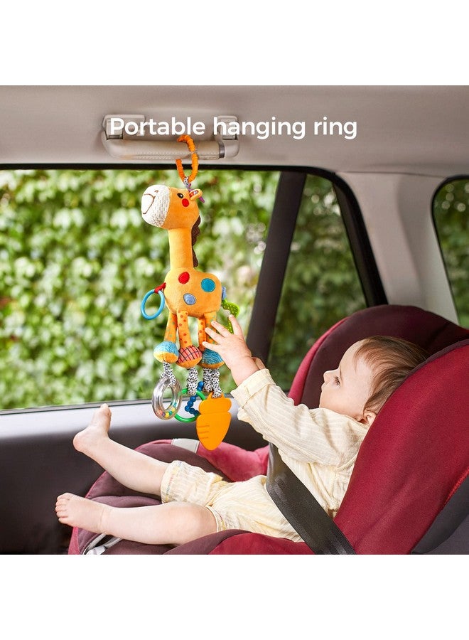 TUMAMA Giraffe Hanging Rattle Toys, Soft Baby Hanging Toys with Wind Chimes, Stroller Car Seat Crib Plush Animal Activity Toys Gift for Newborn Toddlers 0,3,6,9,12,36 Month - Image 3