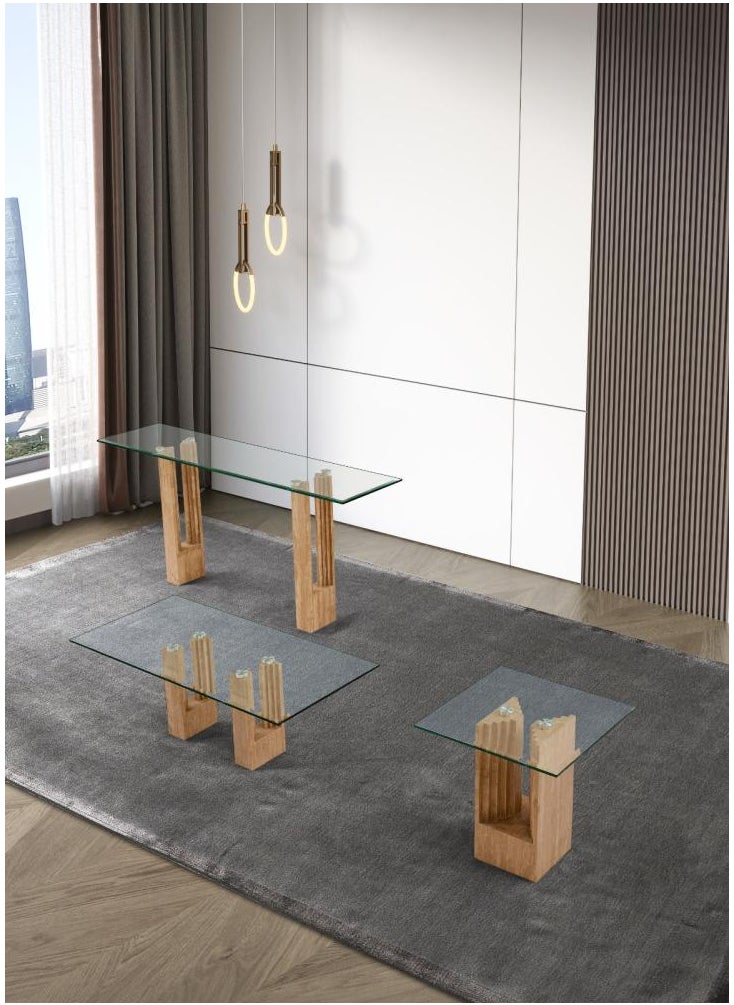 Lilt Furniture - Brown Natural Marble Console Table - 180x45x80 cm - Image 1