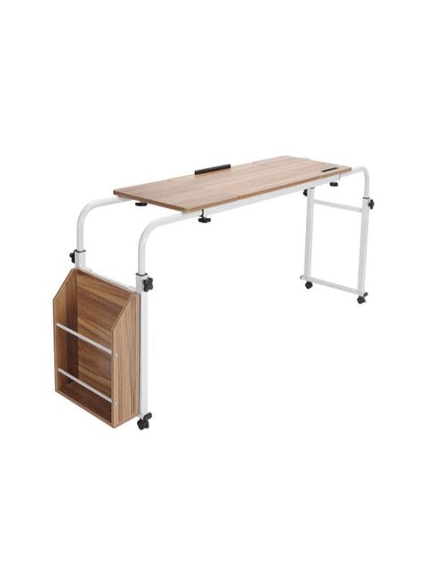 Overbed Desk, Height Adjustable Laptop Cart Mobile Computer Desk with Wheels(47.24inch Ancient Oak)