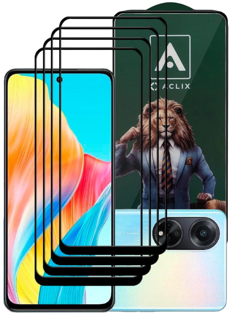 ACLIX 4 Pieces Antistatic ESD Dustproof Premium Quality High Definition Tempered Glass Screen Protector Designed For Oppo A98 - Image 1