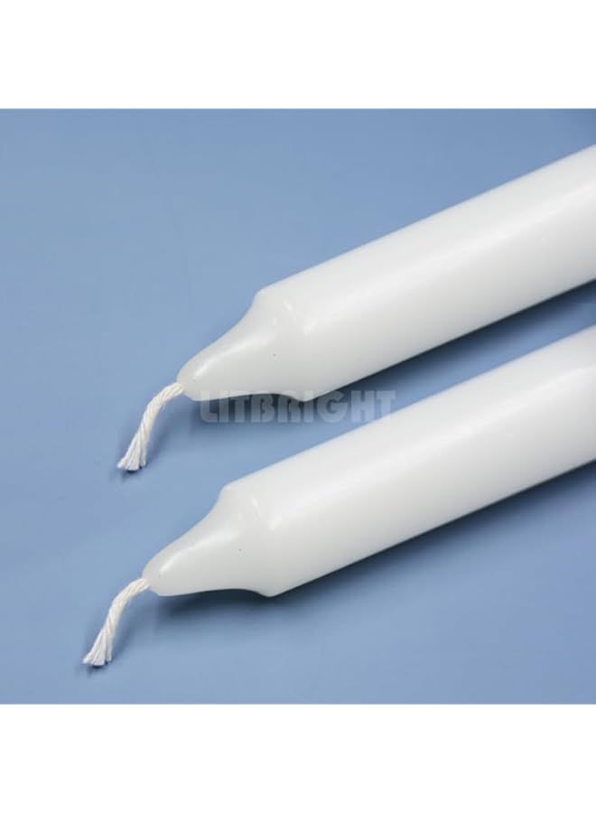 The Bros 4 pcs White Long Taper Candles for Weddings, Dinner Parties, Birthdays & functions (20 CM) - Image 4
