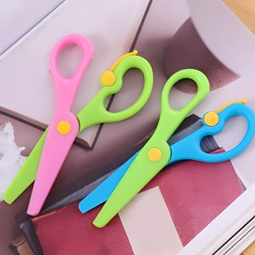 Vastate Kids Scissors for Crafts 1 Pc – Child-Safe, Blunt-Tip Plastic Scissors for Toddlers (3-5 Years), Preschool Training, Creative Art, Decorative Paper Shaper, Multicolour Play Cutting Tools - Image 5