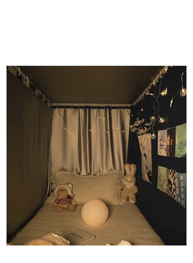 Y&D ستائر مظلة السرير، ستائر التعتيم، ستائر خيمة السرير الفردية، قماش التظليل للطلاب، مظلة السرير، شبكة ناموسية، نوم الطلاب، حماية الخصوصية - Image 3