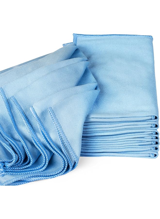 promass Microfiber Glass Cleaning Cloths - 8 Pack (16 x 16) - Streak Free - Lint Free - Quickly Clean Windows, Windshields, Mirrors, and Stainless Steel - Image 1