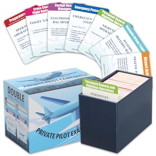 Wiooffen Private Pilot VFR Oral Exam Flashcards 300 Study Cards Covering ACS Task Codes Airspace Weather Sectional Charts Regulations Updated for 2026 Checkride Waterproof TearResistant - Image 1