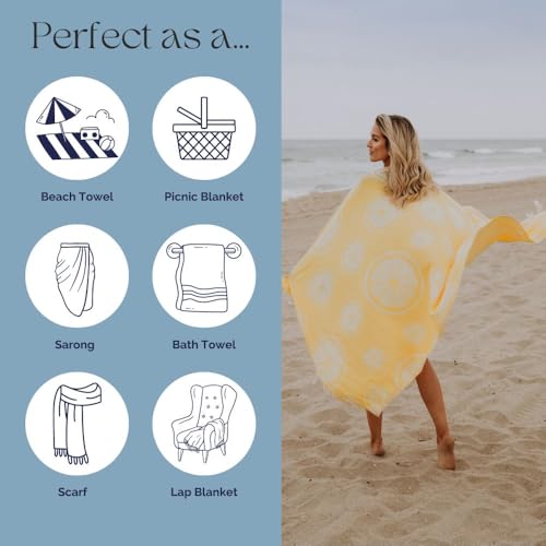 InfuseZen Turkish Bath & Beach Towel – 69" x 39" - Reversible Pineapple Print - 100% Organic Turkish Cotton - Soft, Lightweight, Absorbent Peshtemal - Quick Dry, Sand Free - Pool, Gym - Black/White - Image 5