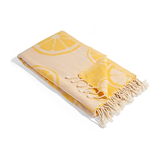 InfuseZen Turkish Bath & Beach Towel – 69" x 39" - Reversible Pineapple Print - 100% Organic Turkish Cotton - Soft, Lightweight, Absorbent Peshtemal - Quick Dry, Sand Free - Pool, Gym - Black/White - Image 1